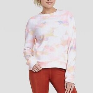 Sweatshirt Tie-Dye Womens Soft French Terry Crewneck - All In Motion XL